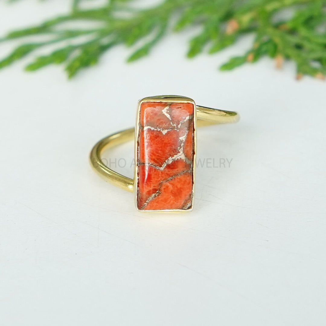 Copper Turquoise Ring: 925 Sterling Silver Twisted Band, Boho Style