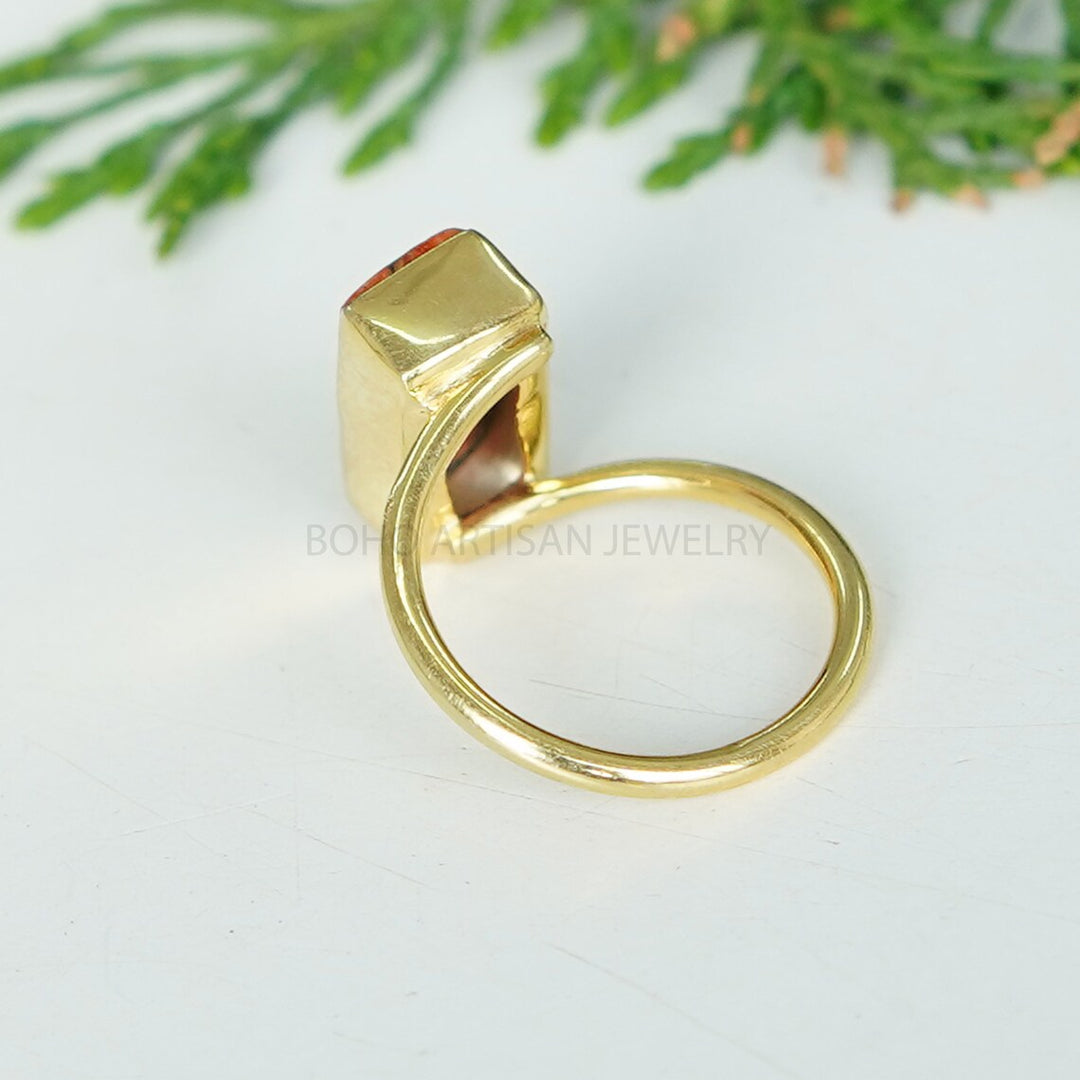 Copper Turquoise Ring: 925 Sterling Silver Twisted Band, Boho Style