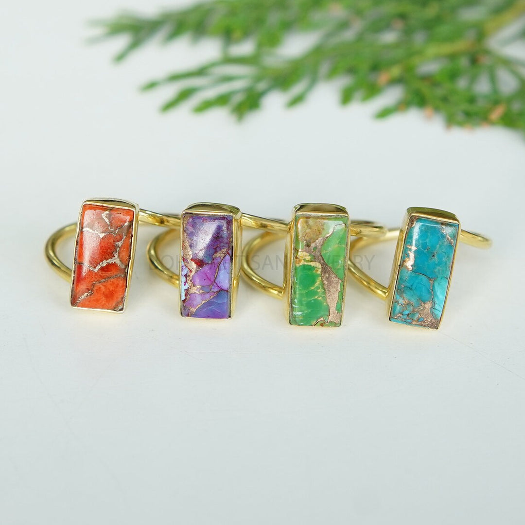 Copper Turquoise Ring: 925 Sterling Silver Twisted Band, Boho Style