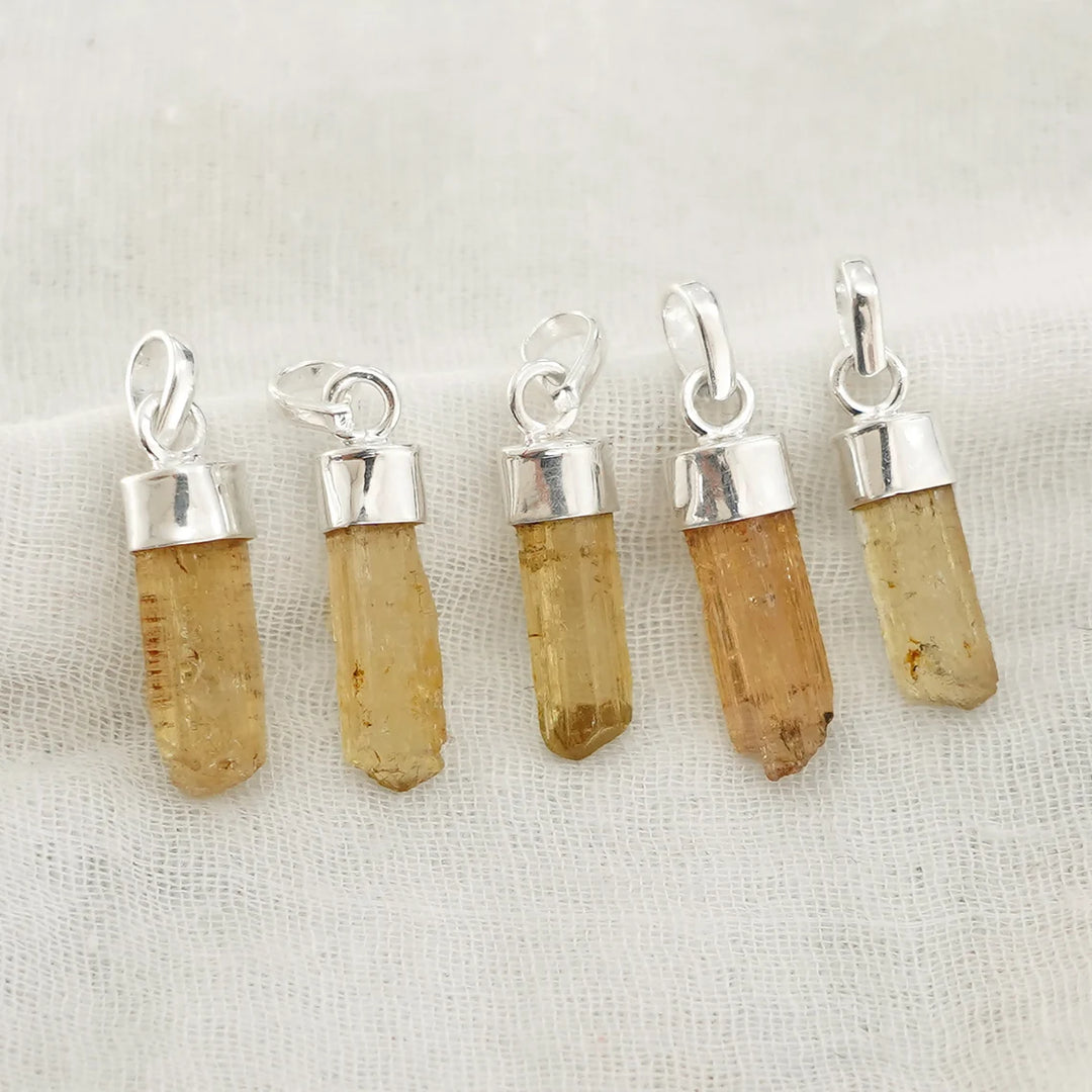 Raw Aquamarine Crystal Pendant: Sterling Silver Boho Jewelry