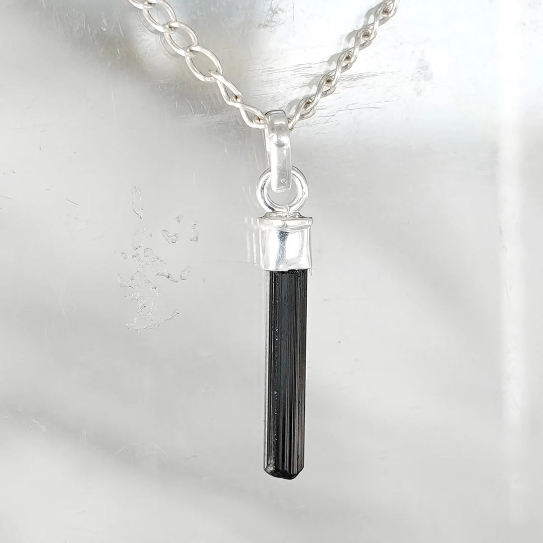 Raw Aquamarine Crystal Pendant: Sterling Silver Boho Jewelry