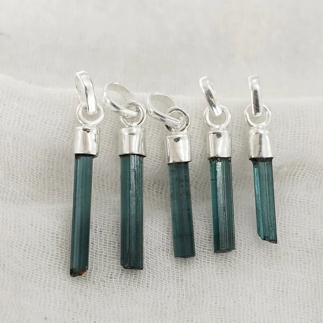 Raw Aquamarine Crystal Pendant: Sterling Silver Boho Jewelry