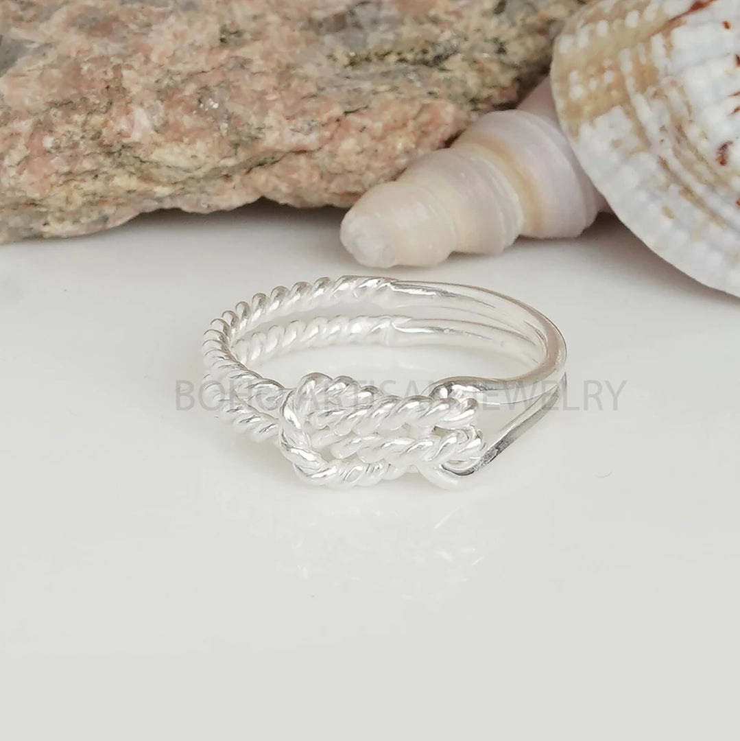 Sterling Silver Knot Ring: Twisted Band, Promise Ring