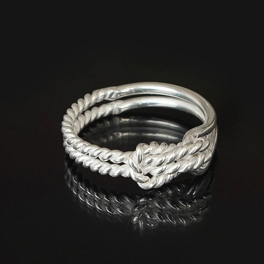 Sterling Silver Knot Ring: Twisted Band, Promise Ring