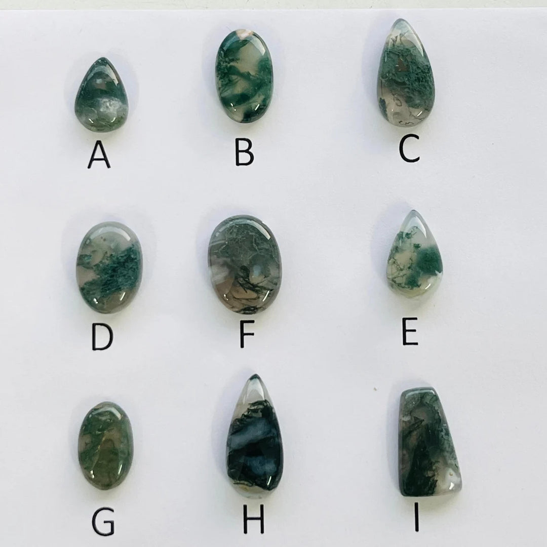 Hammered Sterling Silver Moss Agate Ring: Natural Stone Boho Jewelry