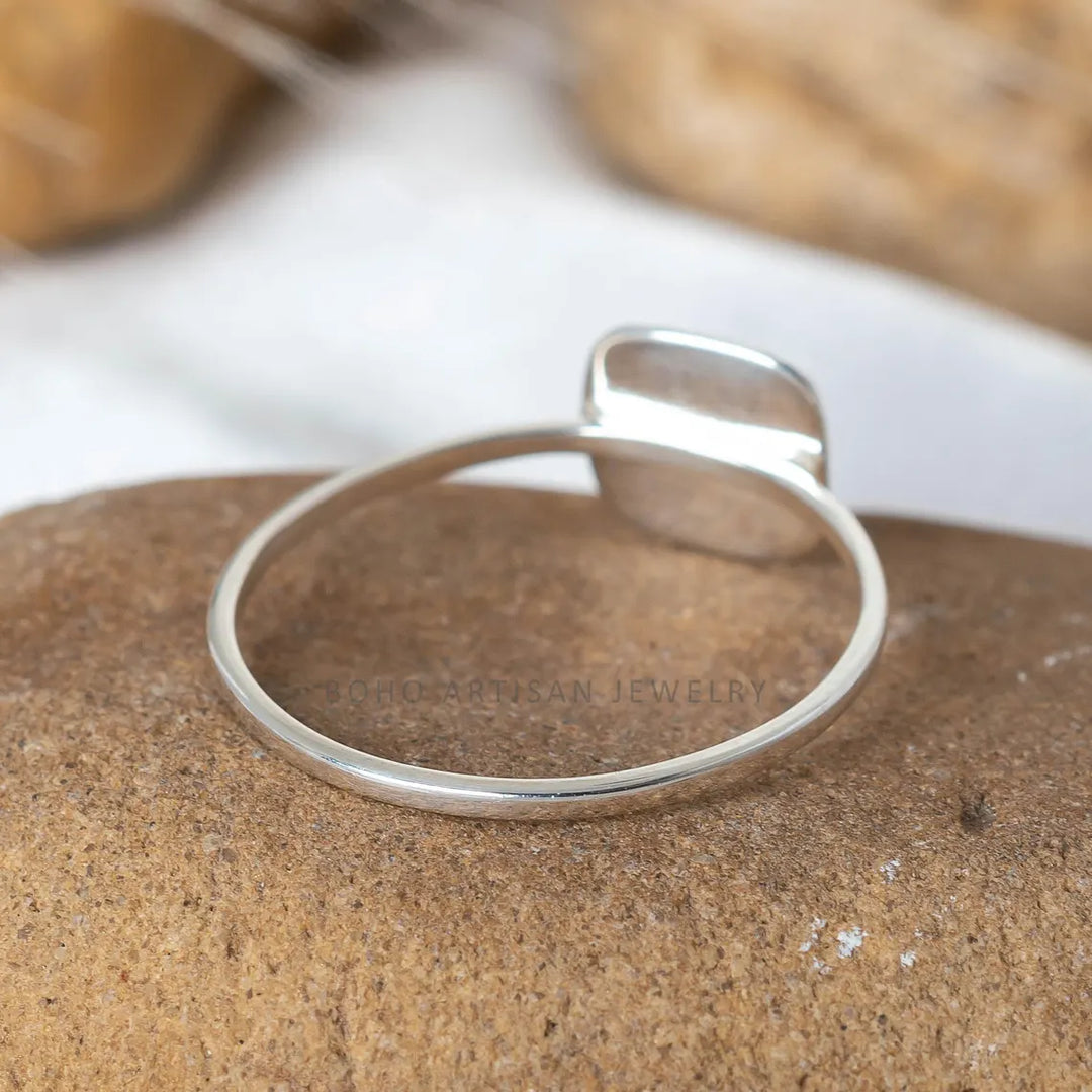 Yellow Diamond Ring: Sterling Silver Rope Bezel, Boho Engagement