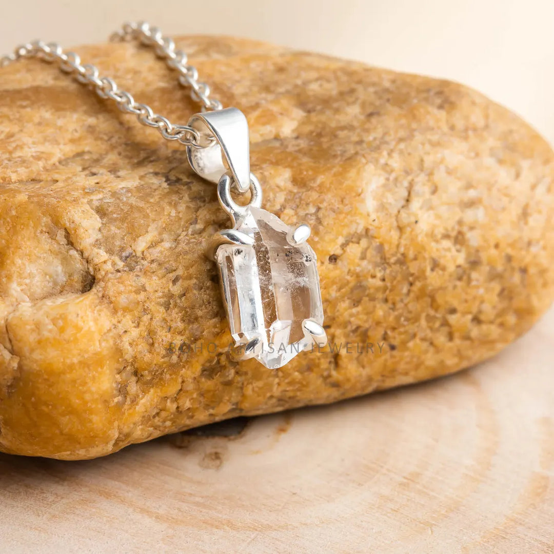 Raw Herkimer Diamond Ring: 925 Sterling Silver, Handmade Boho Jewelry