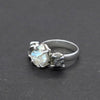 Raw Moonstone Diamond Ring: Handmade 925 Sterling Silver Boho Ring