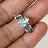 Raw Moonstone Diamond Ring: Handmade 925 Sterling Silver Boho Ring