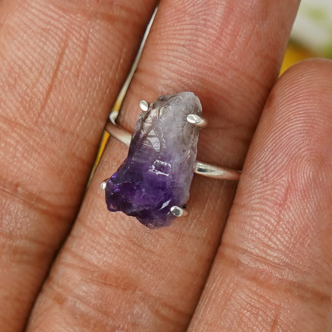 Raw Amethyst Ring, Raw Crystal Ring, Ring For Women, Handmade Ring, Boho Ring, Raw Gemstone Ring, Birthstone Ring, Unique Ring, Gift For Her