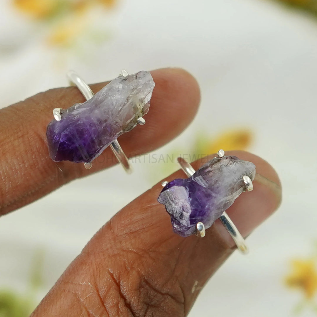 Raw Amethyst Ring, Raw Crystal Ring, Ring For Women, Handmade Ring, Boho Ring, Raw Gemstone Ring, Birthstone Ring, Unique Ring, Gift For Her