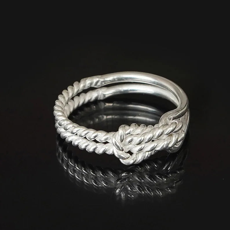 Sterling Silver Knot Ring: Twisted Band, Promise Ring