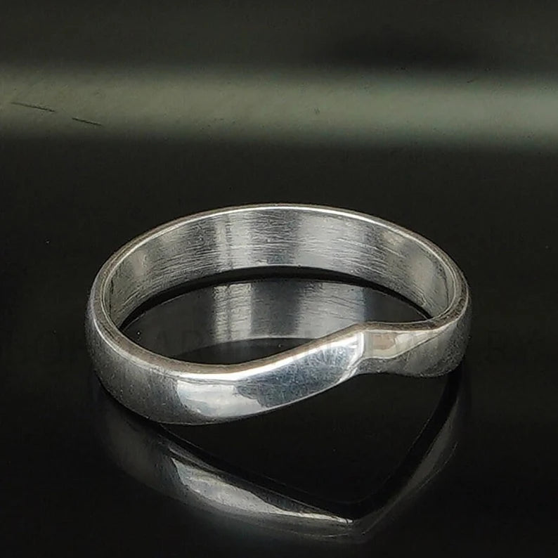 925 Sterling Silver V Ring: Minimalist Chevron Stacking Band