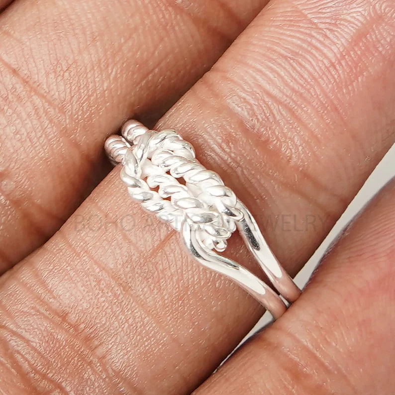 Sterling Silver Knot Ring: Twisted Band, Promise Ring