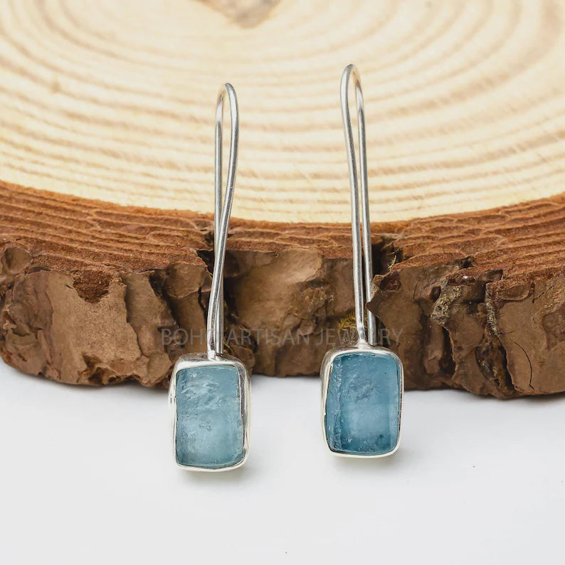 Raw Opal Drop Earrings, Ethiopian Fire Opal Earring, Dangle Earrings, Silver Handmade Earring, Gift For Her, Opal Jewelry, Christmas Gift