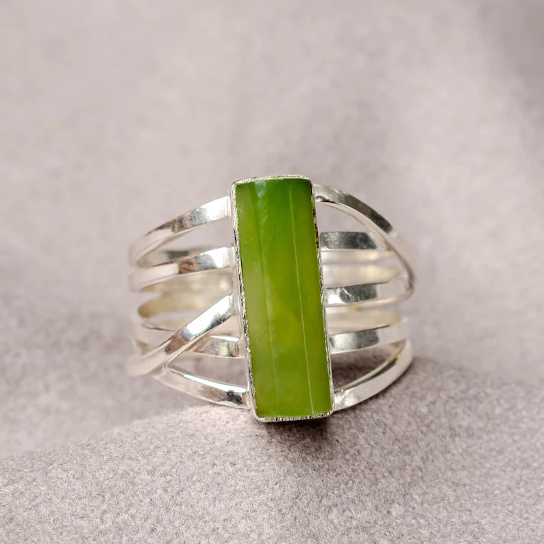 Raw Aquamarine Spiral Ring, Natural Bar Ring, Sterling Silver Jewelry, Aquamarine Ring, March Birthstone, Crystal Ring, Gift For Women