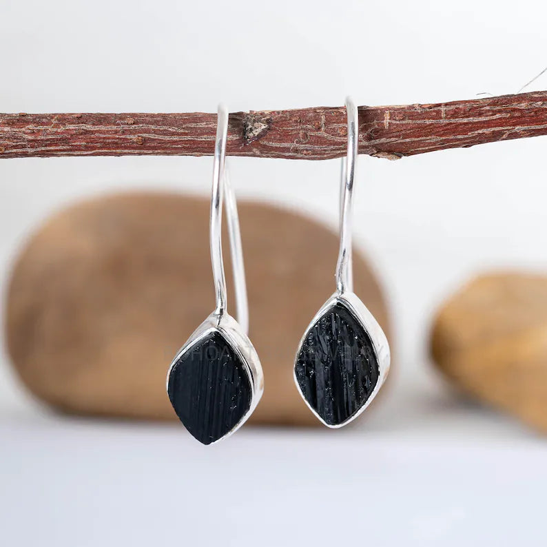 Raw Rose Quartz Earring, Dangle Earring, Silver Handmade Jewelry, Rough stone, 925 Sterling Silver, Pink Gemstone Earrings, Gift For Her