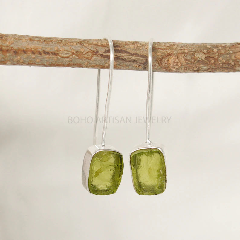 Raw Opal Drop Earrings, Ethiopian Fire Opal Earring, Dangle Earrings, Silver Handmade Earring, Gift For Her, Opal Jewelry, Christmas Gift