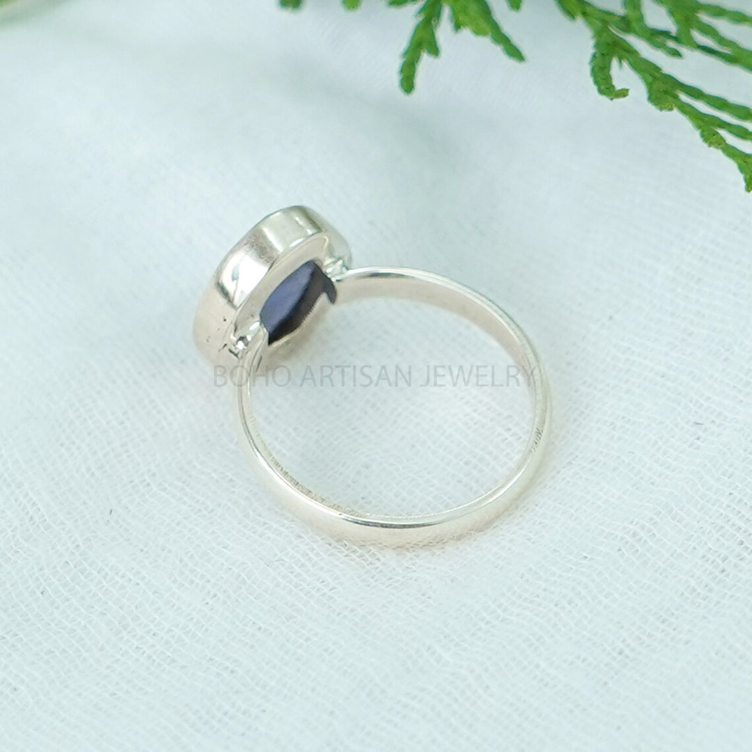 Buy Rose Cut Iolite Ring: Sterling Silver Boho Jewelry