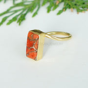 Copper Turquoise Ring: 925 Sterling Silver Twisted Band, Boho Style