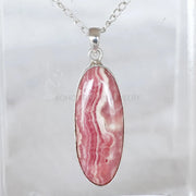 Rhodochrosite Crystal Pendant: 925 Sterling Silver, Boho Jewelry