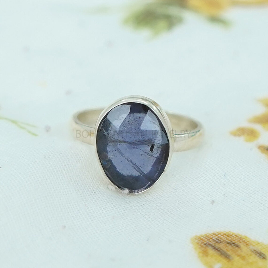 Buy Rose Cut Iolite Ring: Sterling Silver Boho Jewelry