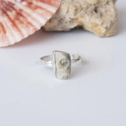 Raw White Coral Ring: Sterling Silver Boho Jewelry