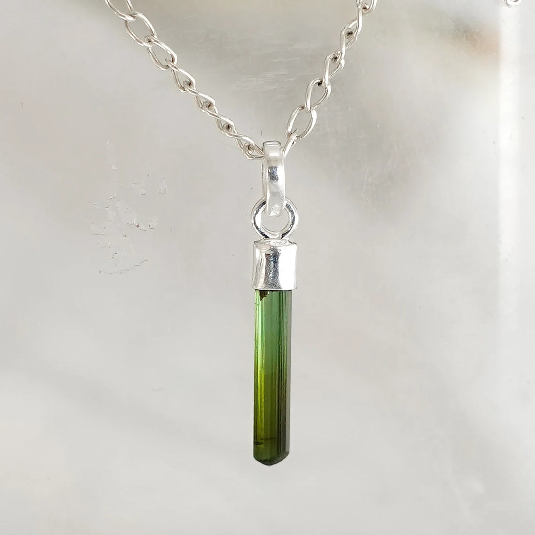 Raw Aquamarine Crystal Pendant: Sterling Silver Boho Jewelry