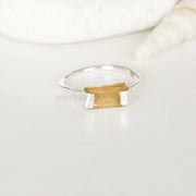 Raw Imperial Topaz Ring: 925 Sterling Silver Stackable Crystal Ring
