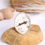 Raw Black Rutile Quartz Ring: Handmade Sterling Silver Boho Jewelry