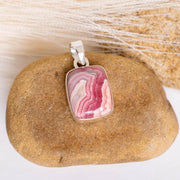 Rhodochrosite Necklace, 925 Sterling Pendant, Handmade Silver Jewelry, Pink Gemstone Pendant, Gift For Her, Christmas Gift, Valentines Gift