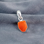 Orange Fire Opal Pendant: Sterling Silver Rough Crystal Necklace