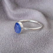 Dainty Rose Cut Tanzanite Ring: 925 Sterling Silver December Birthstone
