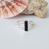 Raw Black Tourmaline Ring: Sterling Silver Boho Jewelry