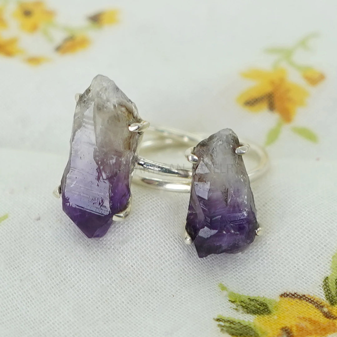 Raw Amethyst Ring, Raw Crystal Ring, Ring For Women, Handmade Ring, Boho Ring, Raw Gemstone Ring, Birthstone Ring, Unique Ring, Gift For Her