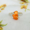 Orange Fire Opal Ring, Mexican Fire Opal Ring, October Birthday Gift, Raw Stone Jewelry, Ring For Women, Engagement Ring - Gift For Her