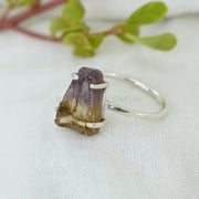 Raw Ametrine Crystal Ring, Bi Color Gemstone Ring, Handmade Ring, Ametrine Silver Jewelry, Boho Ring, Birthstone Ring | Gift For Girls