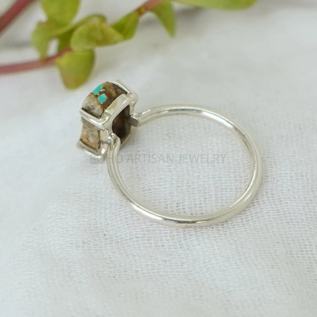 Royston Turquoise Ring: Sterling Silver Boho Jewelry