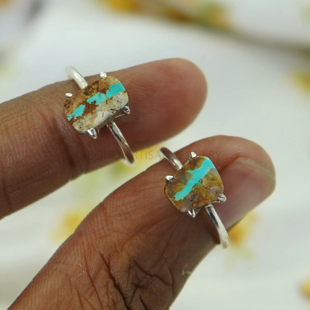 Royston Turquoise Ring: Sterling Silver Boho Jewelry
