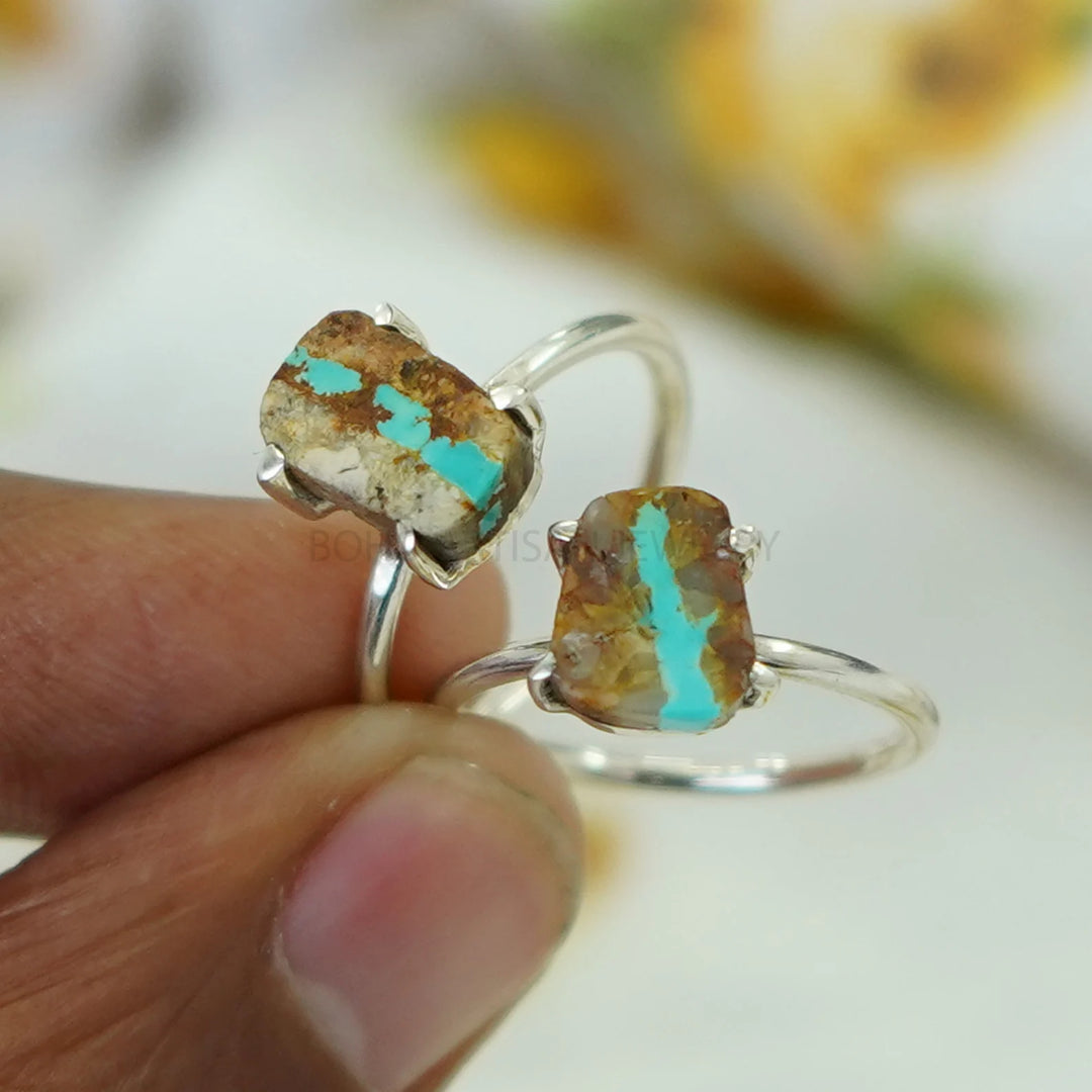 Royston Turquoise Ring: Sterling Silver Boho Jewelry