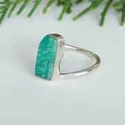 Amazonite Ring, Natural Stone Ring, Minimalist Ring, Twisted Ring, Handmade Ring, Boho Ring, Rough Stone Ring, Birthday Gift For Her