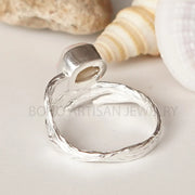 Raw Opal Sterling Silver Branch Ring: Boho Nature Jewelry
