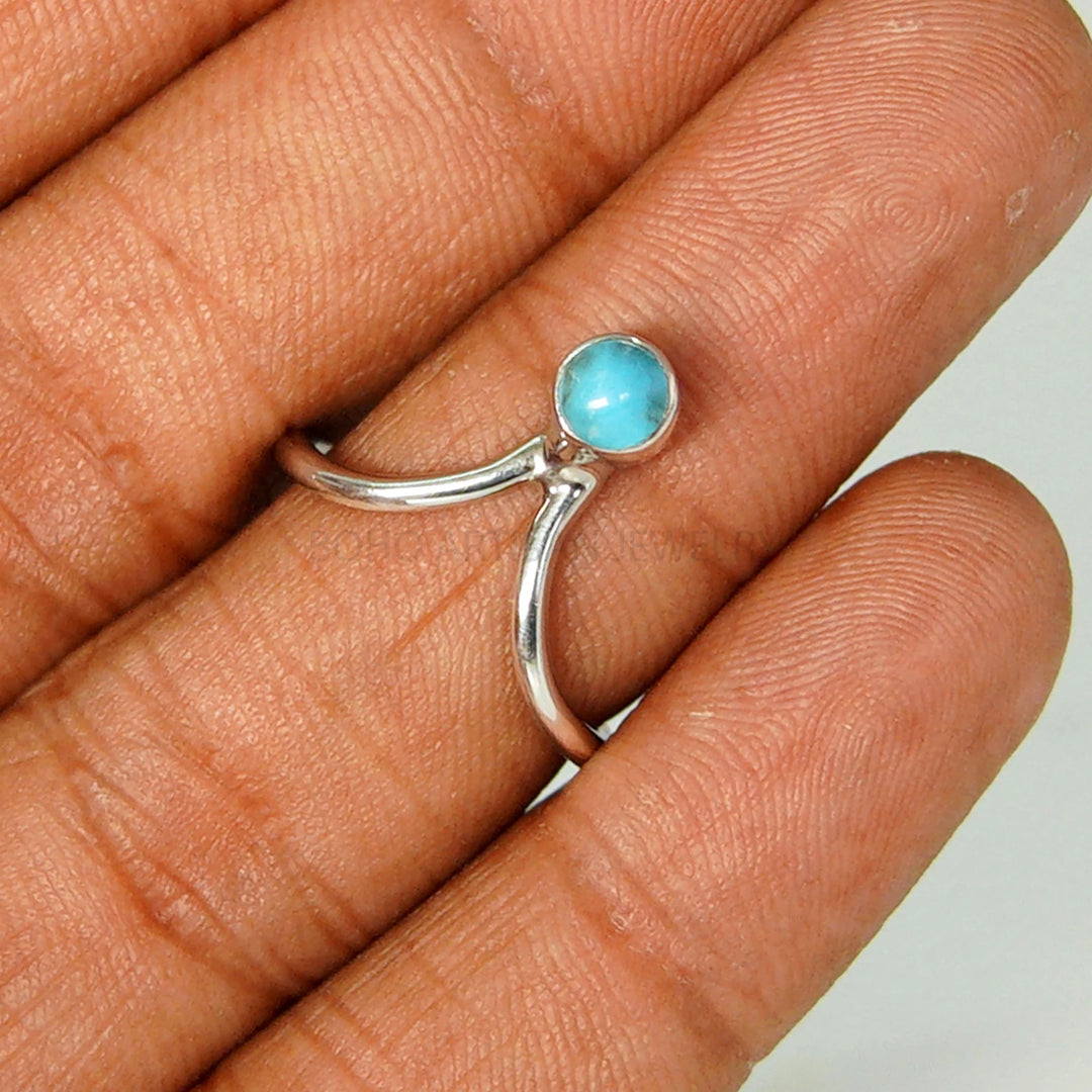 Raw Turquoise Sterling Silver Ring: Handmade Boho Jewelry