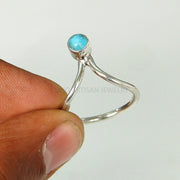 Raw Turquoise Sterling Silver Ring: Handmade Boho Jewelry