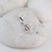 Raw Herkimer Crystal Pendant, White Herkimer Necklace Pendant, Raw Gemstone Jewelry, April Birthstone, Healing Crystal, Gift for Her