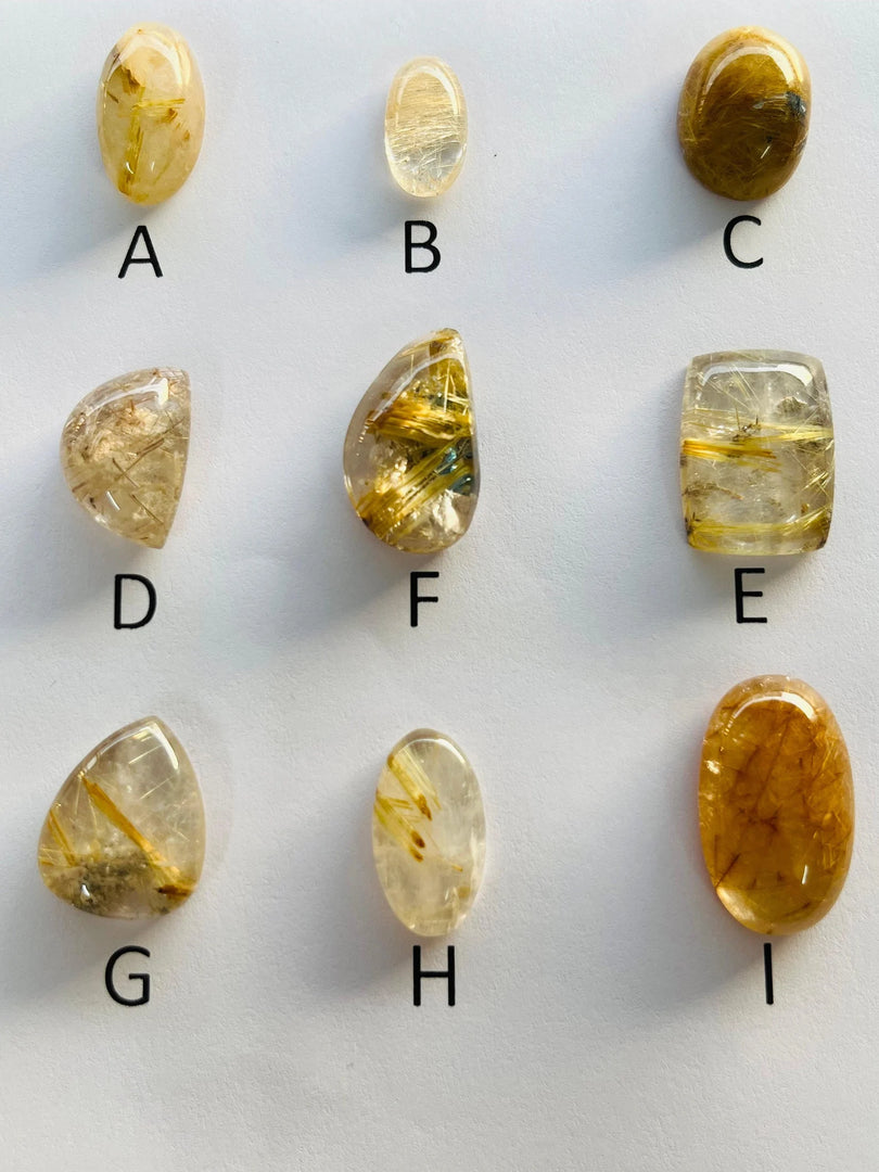 Golden Rutile Quartz Pendant, Natural Rutile Quartz Pendant, Rutilated Quartz Cabochon Ring, Handmade Ring, Boho Ring, Birthstone Ring, Gift