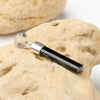 Raw Black Tourmaline Pendant Necklace: Sterling Silver Bar, Protection Jewelry