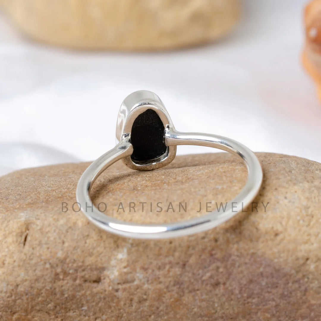 Australian Opal Ring, Polished Rough Opal Ring, October Birthday Gift, Raw Stone Jewelry, Ring For Women, Engagement Ring, Christmas Gift