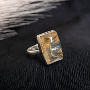 Handmade Lodolite Quartz Ring: 925 Sterling Silver Boho Jewelry