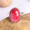 Handmade Sterling Silver Thulite Ring: Natural Gemstone Statement Jewelry